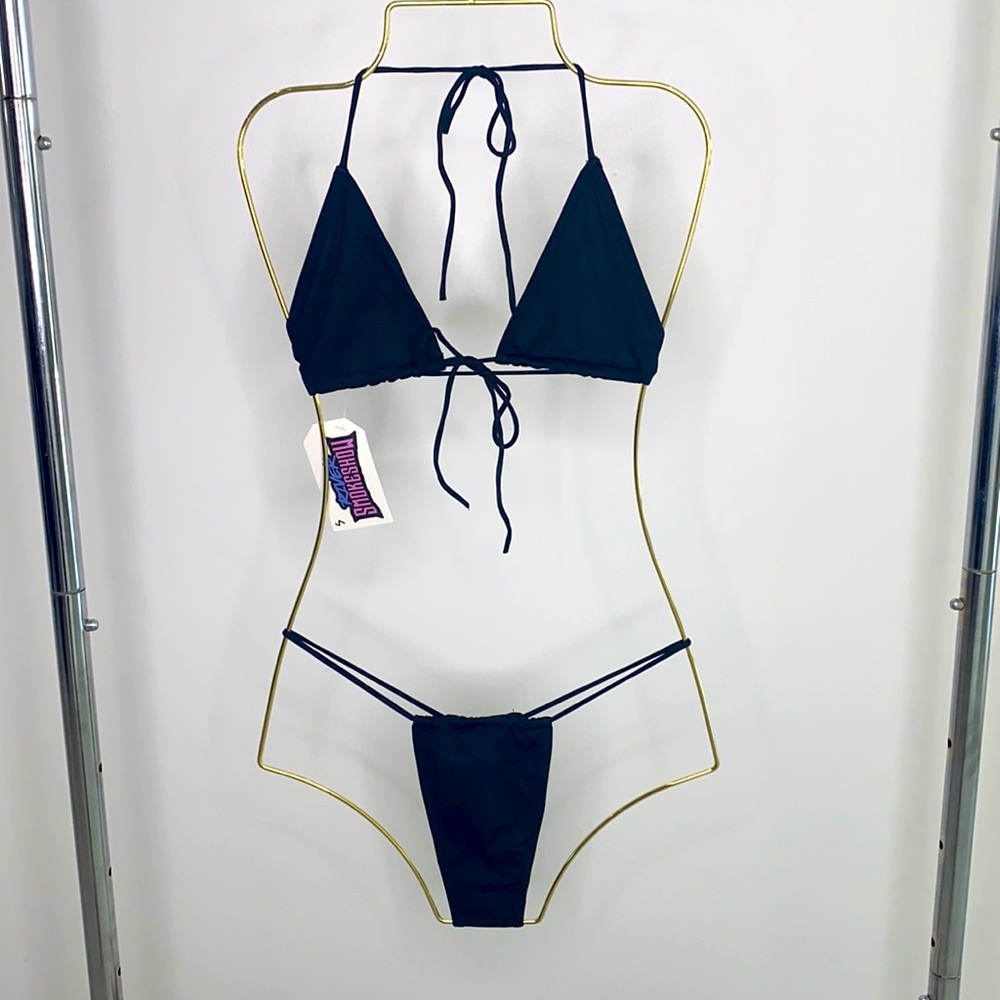 River Smokeshow black string bikini